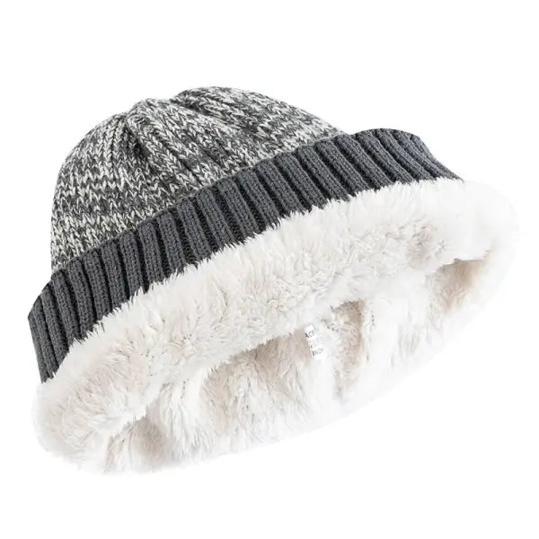 Unisex Winter Hats Add Fur Lined Knit Beanie Capsule