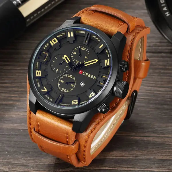 Quartz Movement Men Wristwatch Alloy Case Formal Luxury Watch