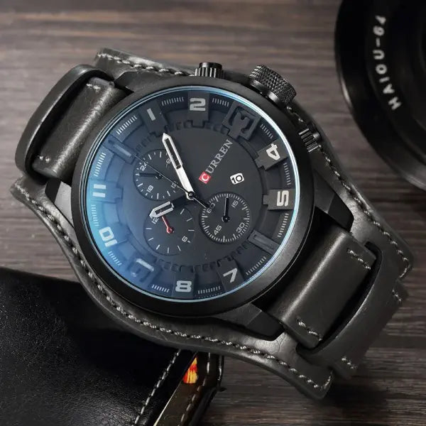 Quartz Movement Men Wristwatch Alloy Case Formal Luxury Watch