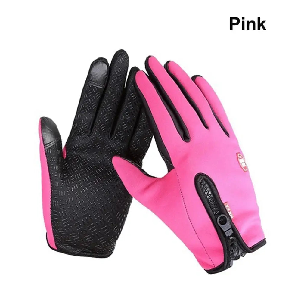 New Winter Gloves Men Women Touch Cold Waterproof Motorcycle Cycle Gloves Male Outdoor Sports Plus Velvet Warm Running