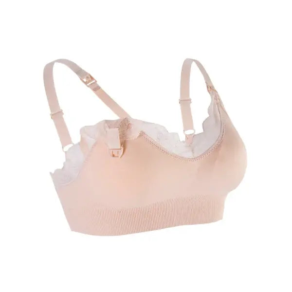 Seamless Lace Nursing Bra – Wireless Front-Open Breastfeeding Bra for Pregnancy & Postpartum Soft Breathable Maternity