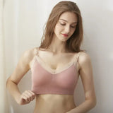 New Wireless Front Open Nursing Bra Soft Lace Breathable Seamless Maternity Breastfeeding Bras Maternal Support