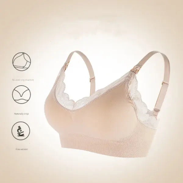 New Wireless Front Open Nursing Bra Soft Lace Breathable Seamless Maternity Breastfeeding Bras Maternal Support