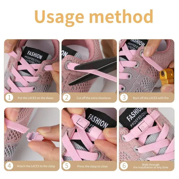 Elastic 8mm Widened Flat Press Lock Shoelaces for Sneakers