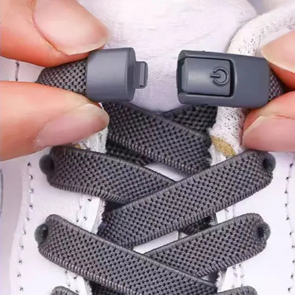 Elastic 8mm Widened Flat Press Lock Shoelaces for Sneakers