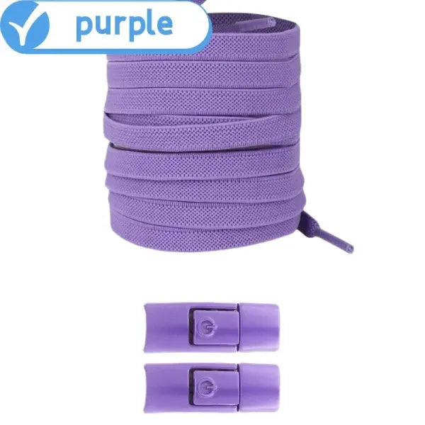 Elastic 8mm Widened Flat Press Lock Shoelaces for Sneakers - HHHHH