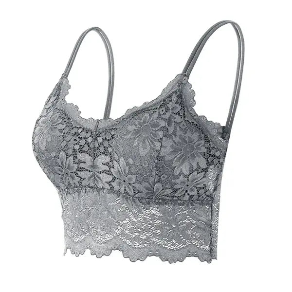 New Women Lace Bras Top Comfortable Bralette Solid Color Sexy Underwear Vest Female Hollow Out Wireless Lingerie