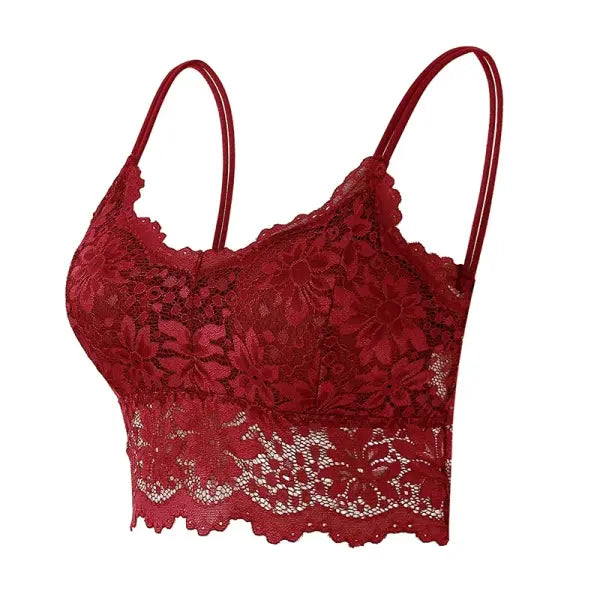 New Women Lace Bras Top Comfortable Bralette Solid Color Sexy Underwear Vest Female Hollow Out Wireless Lingerie