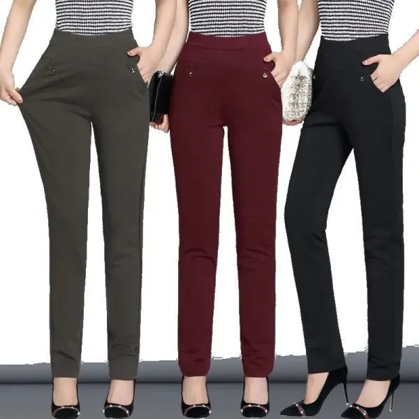 New Y2K Plus Size Women’s Pants – High Waist Skinny Trousers for Autumn Fashion - Himpall