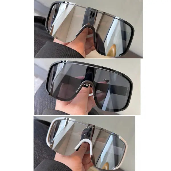 Y2K cycling sunglasses with windproof reflective lenses - set-129 / MULTI
