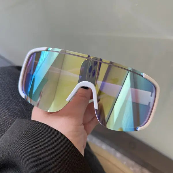 Y2K cycling sunglasses with windproof reflective lenses - 8 / MULTI