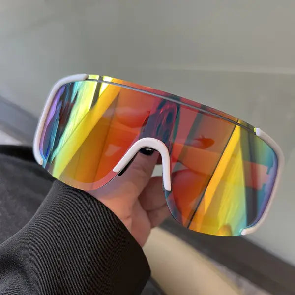 Y2K cycling sunglasses with windproof reflective lenses - 12 / MULTI