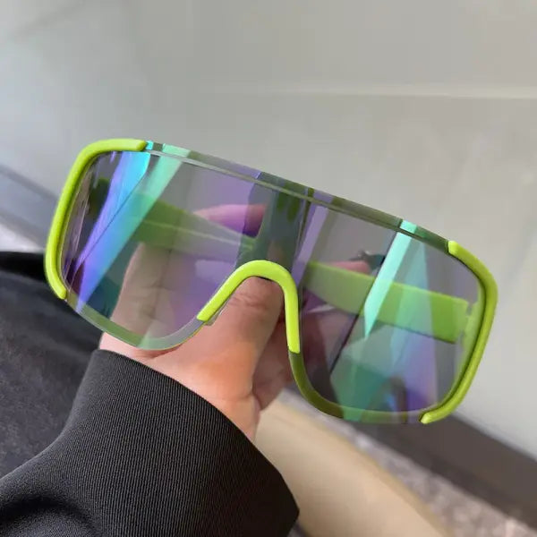 Y2K cycling sunglasses with windproof reflective lenses - 13 / MULTI