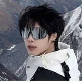 Y2K cycling sunglasses with windproof reflective lenses