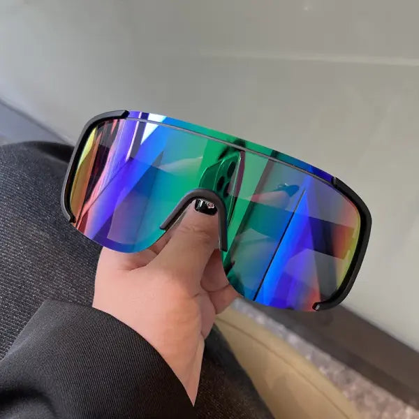 Y2K cycling sunglasses with windproof reflective lenses - 6 / MULTI