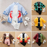 Newborn Baby Anime Cape Bodysuit – Long Sleeve Cotton Romper for Boys & Girls