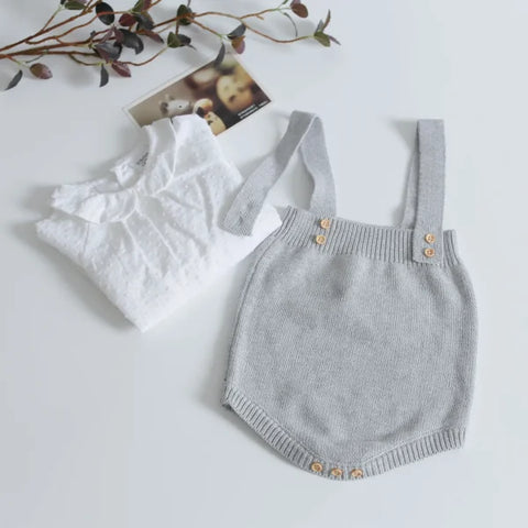 Newborn Baby Bodysuit – Knitted Solid Sleeveless Jumpsuit for All Seasons - Himpall