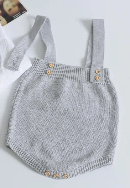 Newborn Baby Bodysuit – Knitted Solid Sleeveless Jumpsuit for All Seasons - Himpall