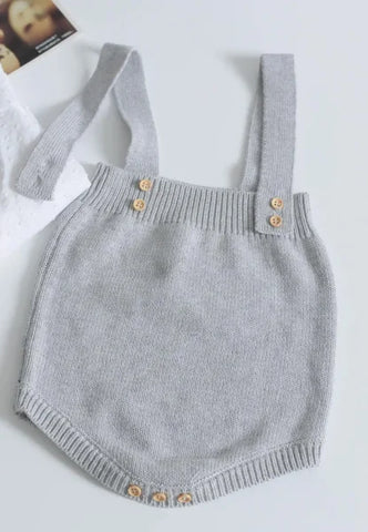 Newborn Baby Bodysuit – Knitted Solid Sleeveless Jumpsuit for All Seasons - Himpall