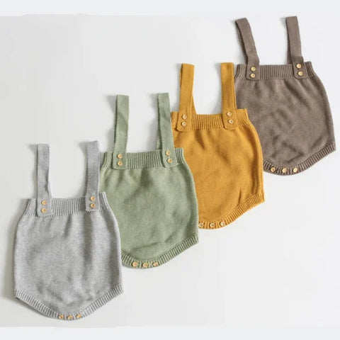 Newborn Baby Bodysuit – Knitted Solid Sleeveless Jumpsuit for All Seasons - Himpall