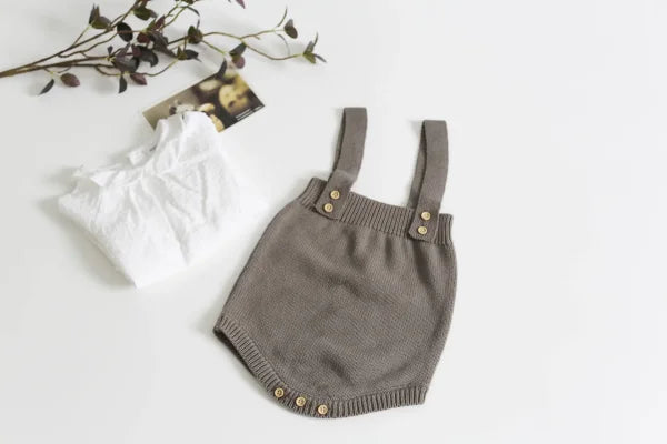 Newborn Baby Bodysuit – Knitted Solid Sleeveless Jumpsuit for All Seasons - Himpall
