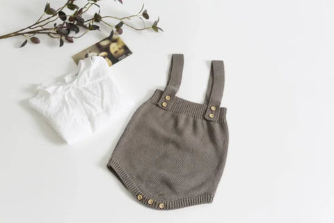 Newborn Baby Bodysuit – Knitted Solid Sleeveless Jumpsuit for All Seasons - Himpall