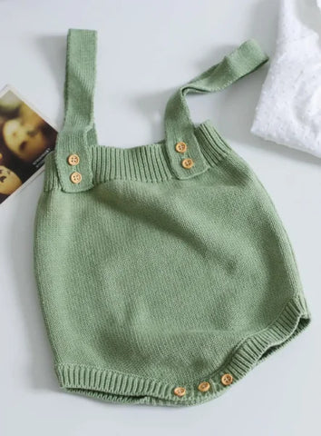Newborn Baby Bodysuit – Knitted Solid Sleeveless Jumpsuit for All Seasons - Himpall