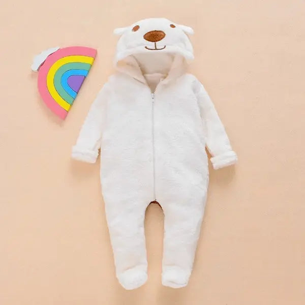 Baby Bear Hooded Romper – Long Sleeve One-Piece Jumpsuit Outfit for Newborn Boys & Girls