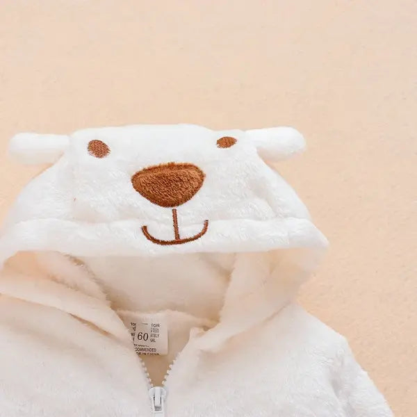 Baby Bear Hooded Romper – Long Sleeve One-Piece Jumpsuit Outfit for Newborn Boys & Girls