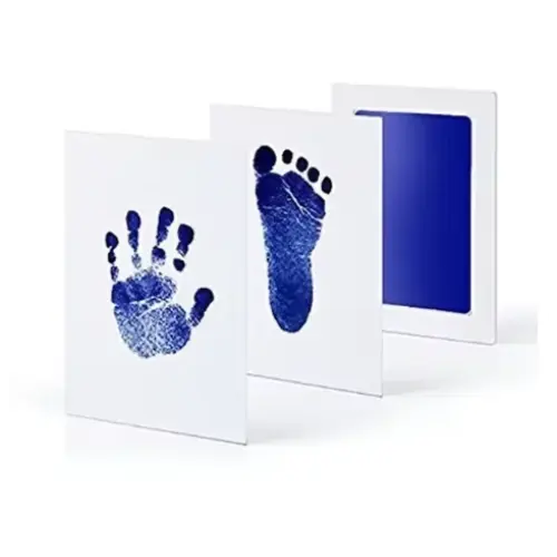 Newborn Baby DIY Hand and Footprint Kit with Ink Pads Photo Frame - Blue Ink Pad