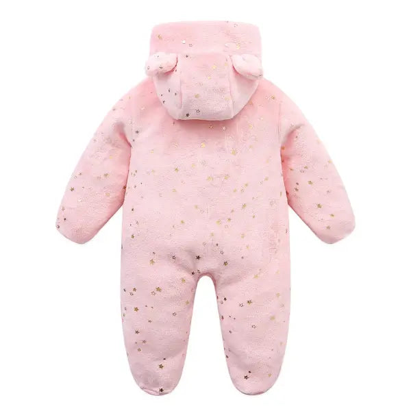 Newborn Flannel Romper – Soft Warm Autumn/Winter Cartoon Jumpsuit for Baby Boys & Girls (0–19M)