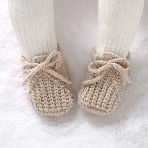 Newborn Baby Shoes Knitted Infant Boys Girls First Boots Fashion Solid Toddler Kid Bed Footwear 0-18M Warm Clothing