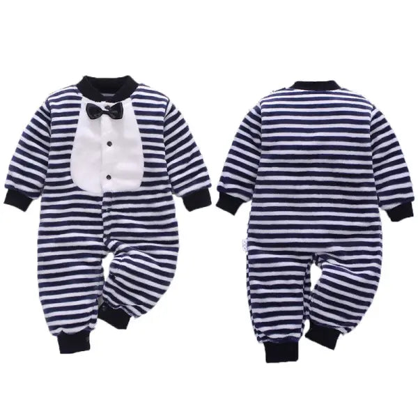 Soft Flannel Baby Romper – Warm Spring/Winter Jumpsuit Jacket for Newborn Boys & Girls (0–18M)