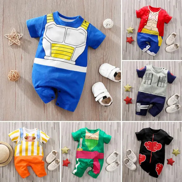 Cute Anime Baby Romper – Soft Cotton Short Sleeve Jumpsuit for Newborn Boys & Girls (0–18M)