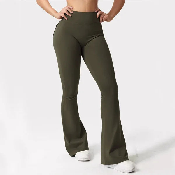 Newest Wide Leg Yoga High Stretch Compression Pants with Pockets - Himpall
