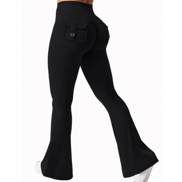 Newest Wide Leg Yoga High Stretch Compression Pants with Pockets - Himpall