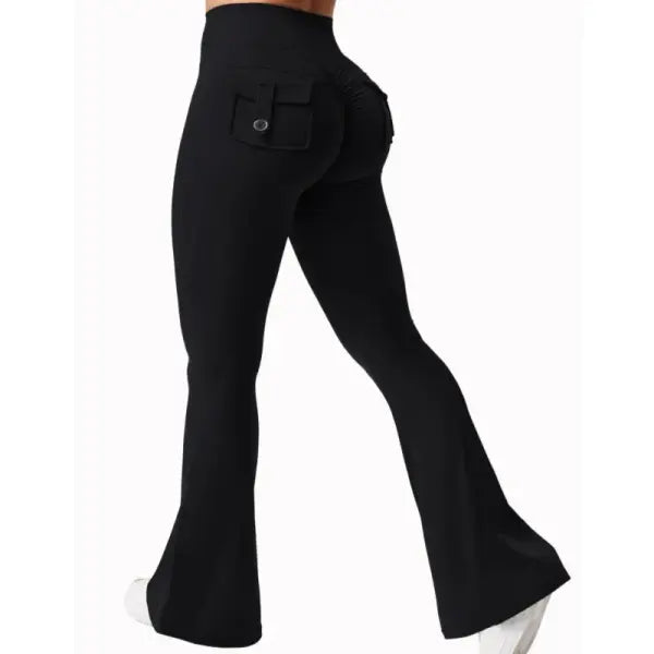 Women’s Wide Leg Yoga Pants – Naked Feeling High-Stretch Leggings with Pockets Seamless Compression Fitness Trousers