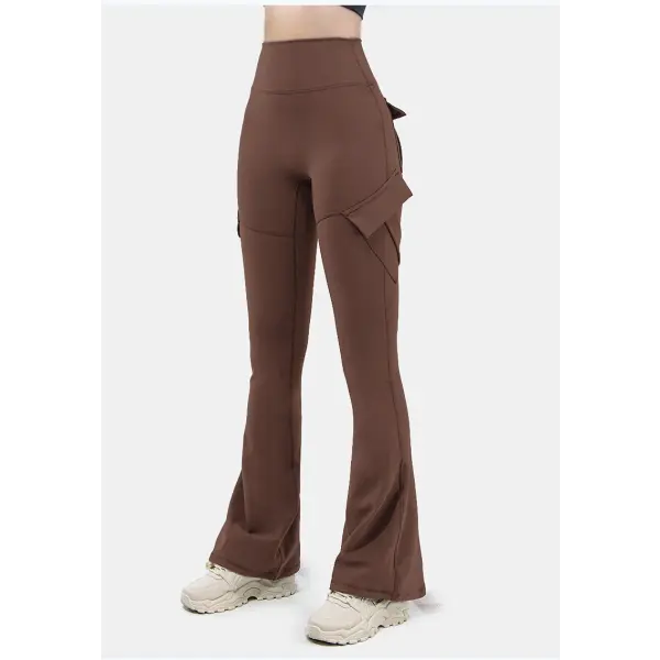 Women’s Wide Leg Yoga Pants – Naked Feeling High-Stretch Leggings with Pockets Seamless Compression Fitness Trousers