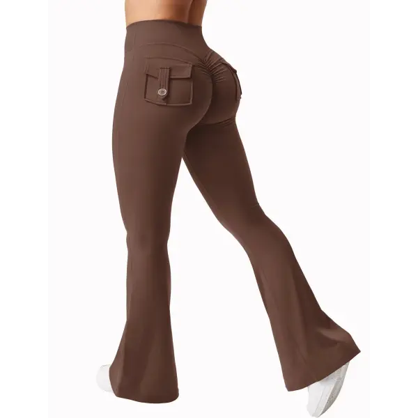 Women’s Wide Leg Yoga Pants – Naked Feeling High-Stretch Leggings with Pockets Seamless Compression Fitness Trousers