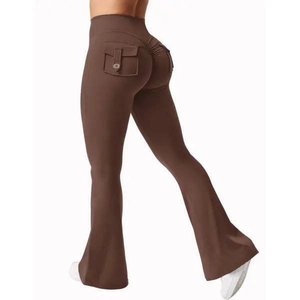 Women’s Wide Leg Yoga Pants – Naked Feeling High-Stretch Leggings with Pockets Seamless Compression Fitness Trousers