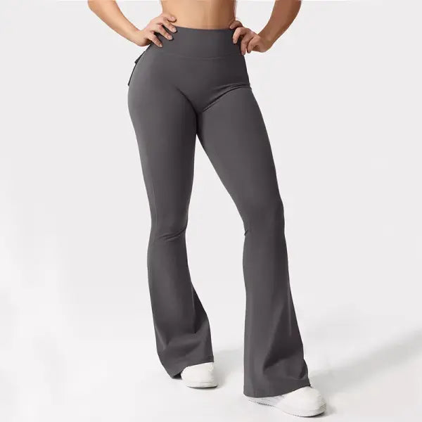 Women’s Wide Leg Yoga Pants – Naked Feeling High-Stretch Leggings with Pockets Seamless Compression Fitness Trousers