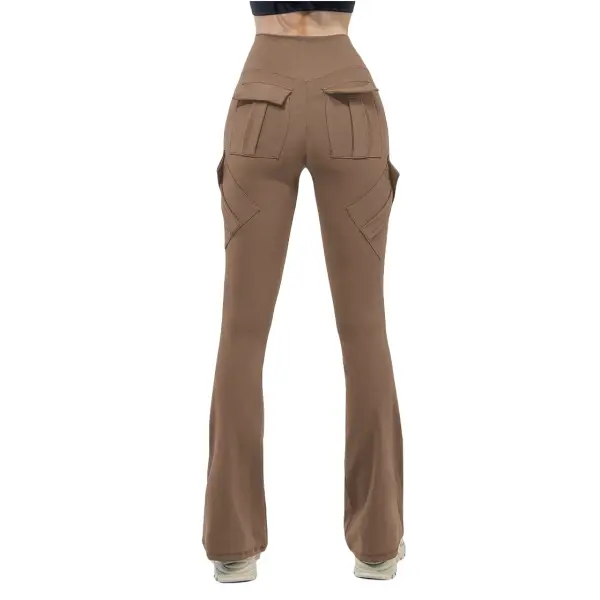 Newest Women Wide Leg High Stretch Yoga Leggings Naked Feeling Compression Fitness Workwear with pockets Yoga Pant