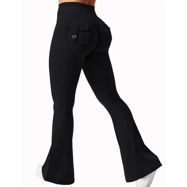 Women’s Wide Leg Yoga Pants – Naked Feeling High-Stretch Leggings with Pockets Seamless Compression Fitness Trousers