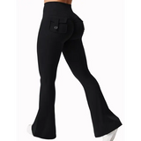 Women’s Wide Leg Yoga Pants – Naked Feeling High-Stretch Leggings with Pockets Seamless Compression Fitness Trousers