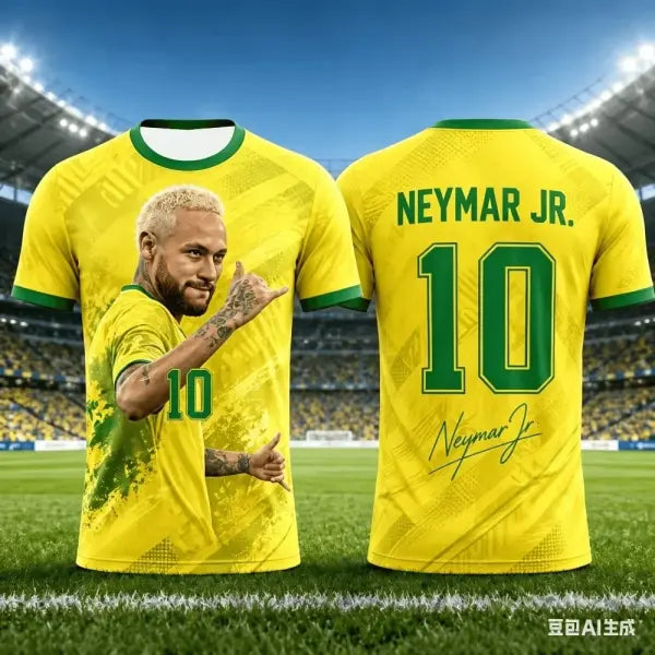 Neymar Soccer Jersey Multi Size Quick Dry Breathable Training Shirt - B00778-094-ZK-W-1-C / 3XL