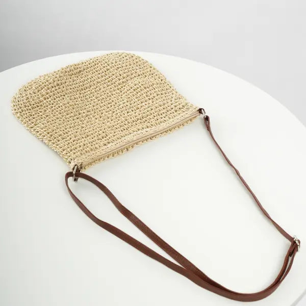 Niche Design Vacation Straw Tote Bag Handcrafted Summer Accessory - None