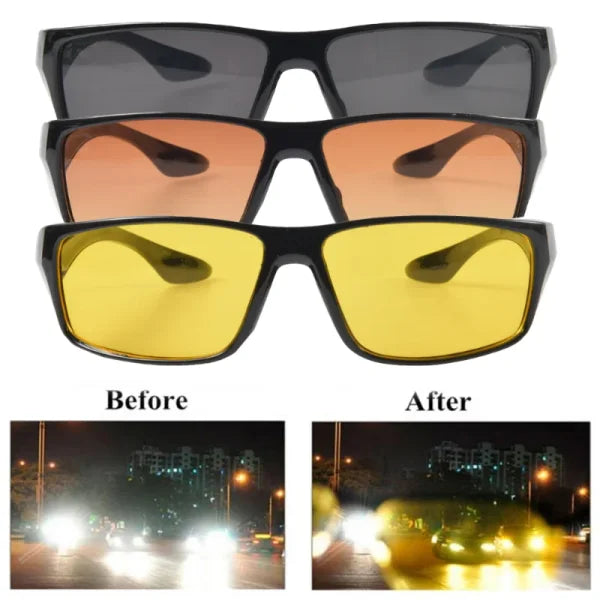 Night Vision Driving Glasses – UV Protection Anti-Glare Goggles for Car & Motorcycle