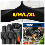 Nitrile Gloves PVC Housework XL Black Latex Free Protective Gear
