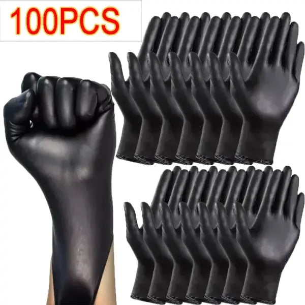Nitrile Gloves PVC Housework XL Black Latex Free Protective Gear - XL / 100PCS-50pairs