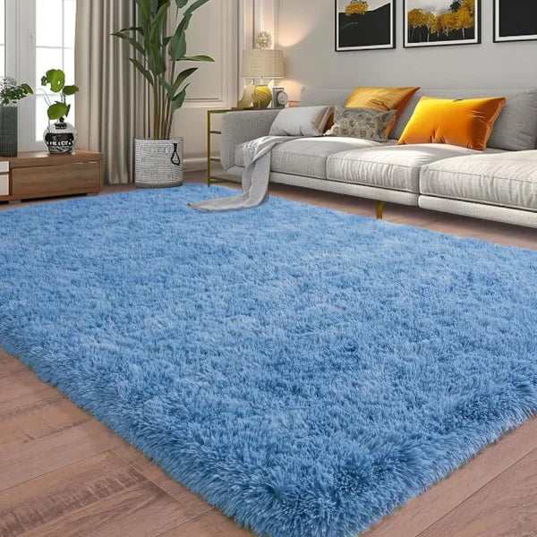 Noahas Solid Color Design Acrylic Rug for Living Room Wash Style - SKY BLUE / 153x244cm / United States